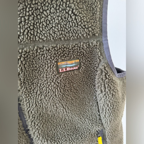 LL Bean Mountain Pile Fleece Vest Women's Large Full Zip Sherpa Pocket Hunter - Picture 4 of 6